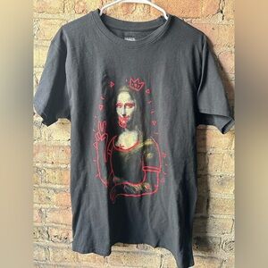Edgy Black Tee with Red Graphic by Gildan